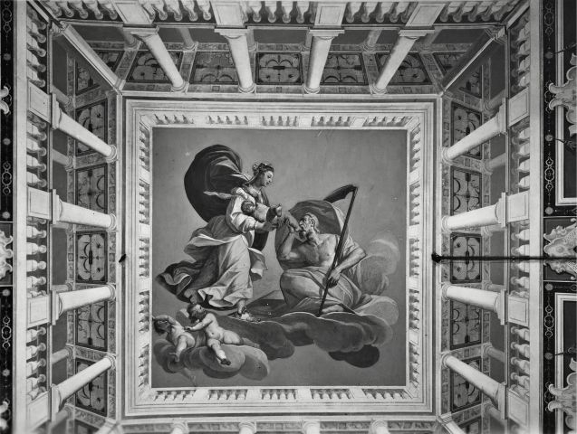 Anonimo — Anonimo genovese - sec. XVII - Saturno divora i suoi figli; Architettura illusionistica — insieme